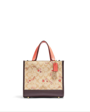 title:Coach Dempsey Tote 22 In Signature Canvas With Heart And Star Print;color:Light Khaki Multi
