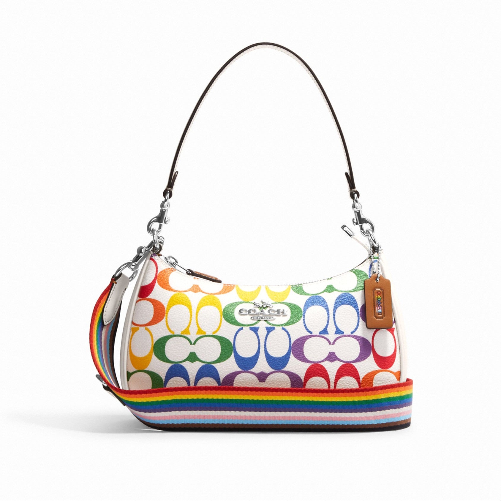 Coach hotsell wristlet in rainbow signature canvas