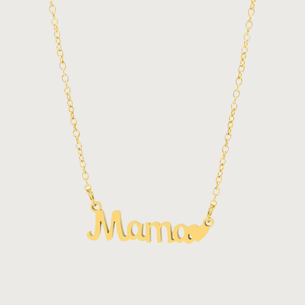 title:Mama Heart Necklace;color:Gold