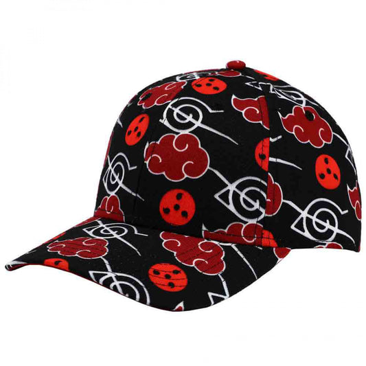 title:Naruto Uchiha Itachi Akatsuki Clouds All Over Curved Bill Snapback Hat;color:Multi-Color