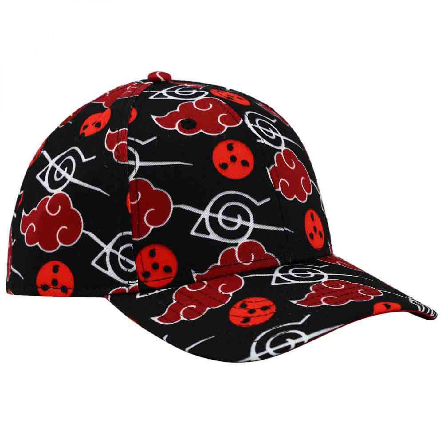 title:Naruto Uchiha Itachi Akatsuki Clouds All Over Curved Bill Snapback Hat;color:Multi-Color