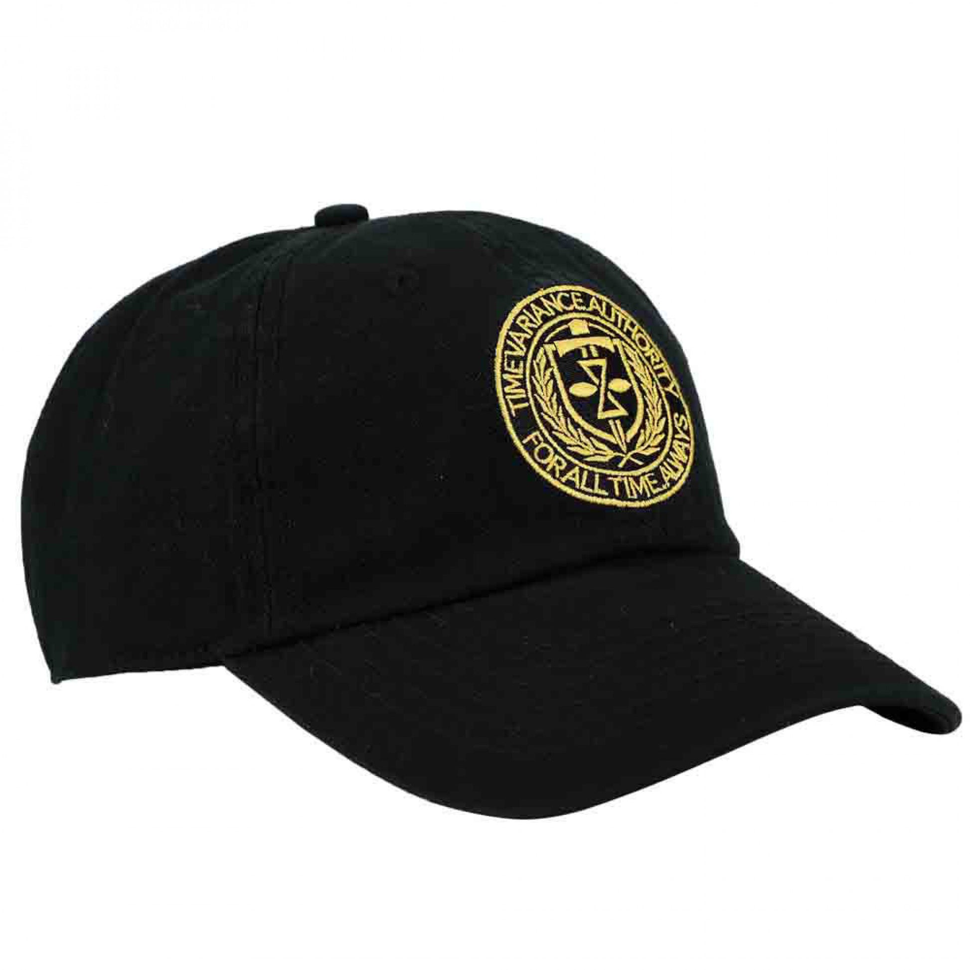 title:Marvel Studios Loki Series Time Variance Authority Embroidered Hat;color:Black