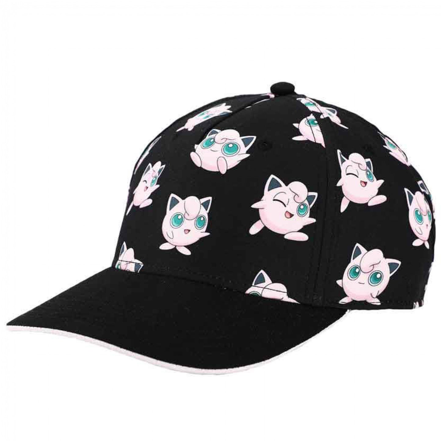 title:Pokemon Jigglypuff Poses & Faces Youth Pre-Curved Snapback Hat;color:Black