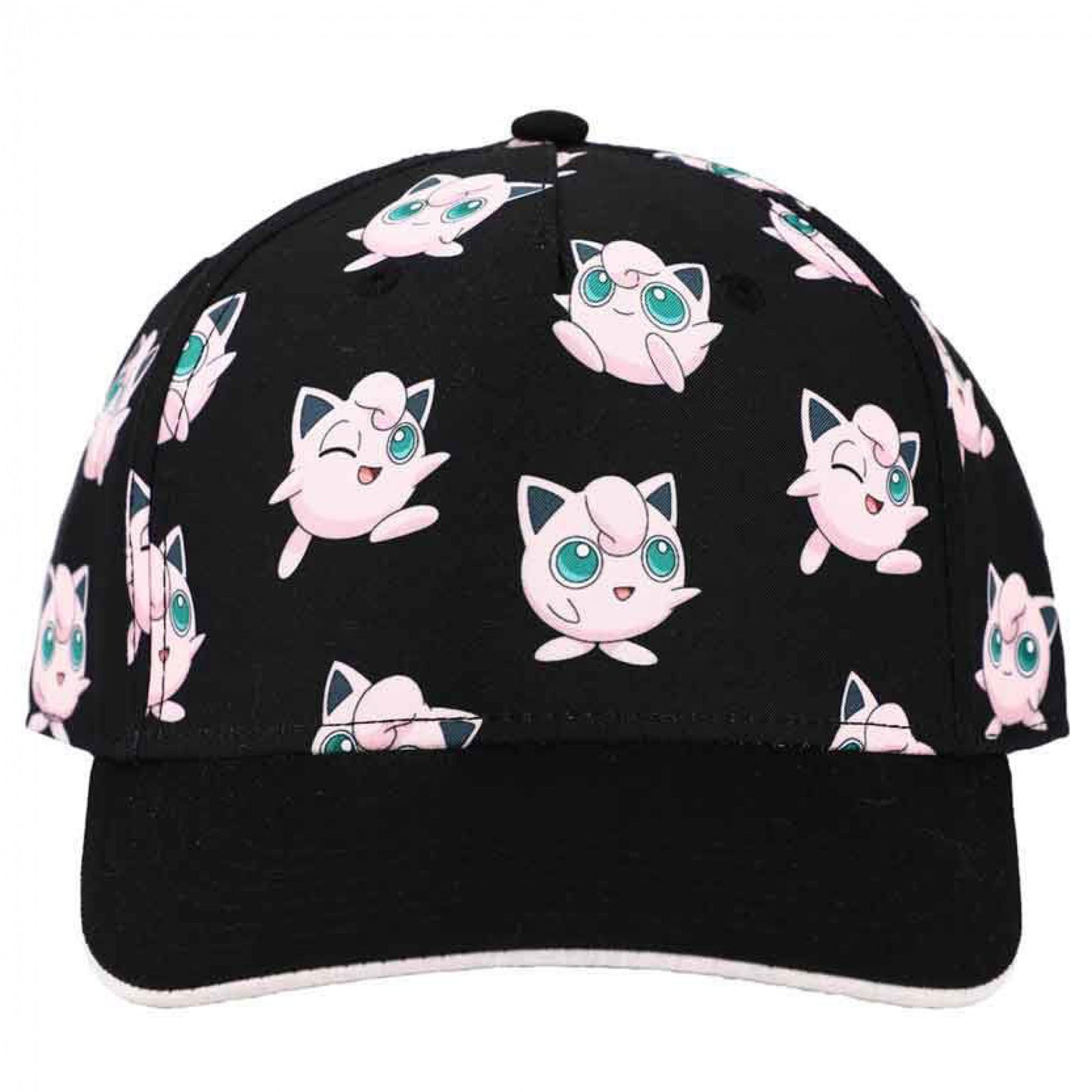 title:Pokemon Jigglypuff Poses & Faces Youth Pre-Curved Snapback Hat;color:Black