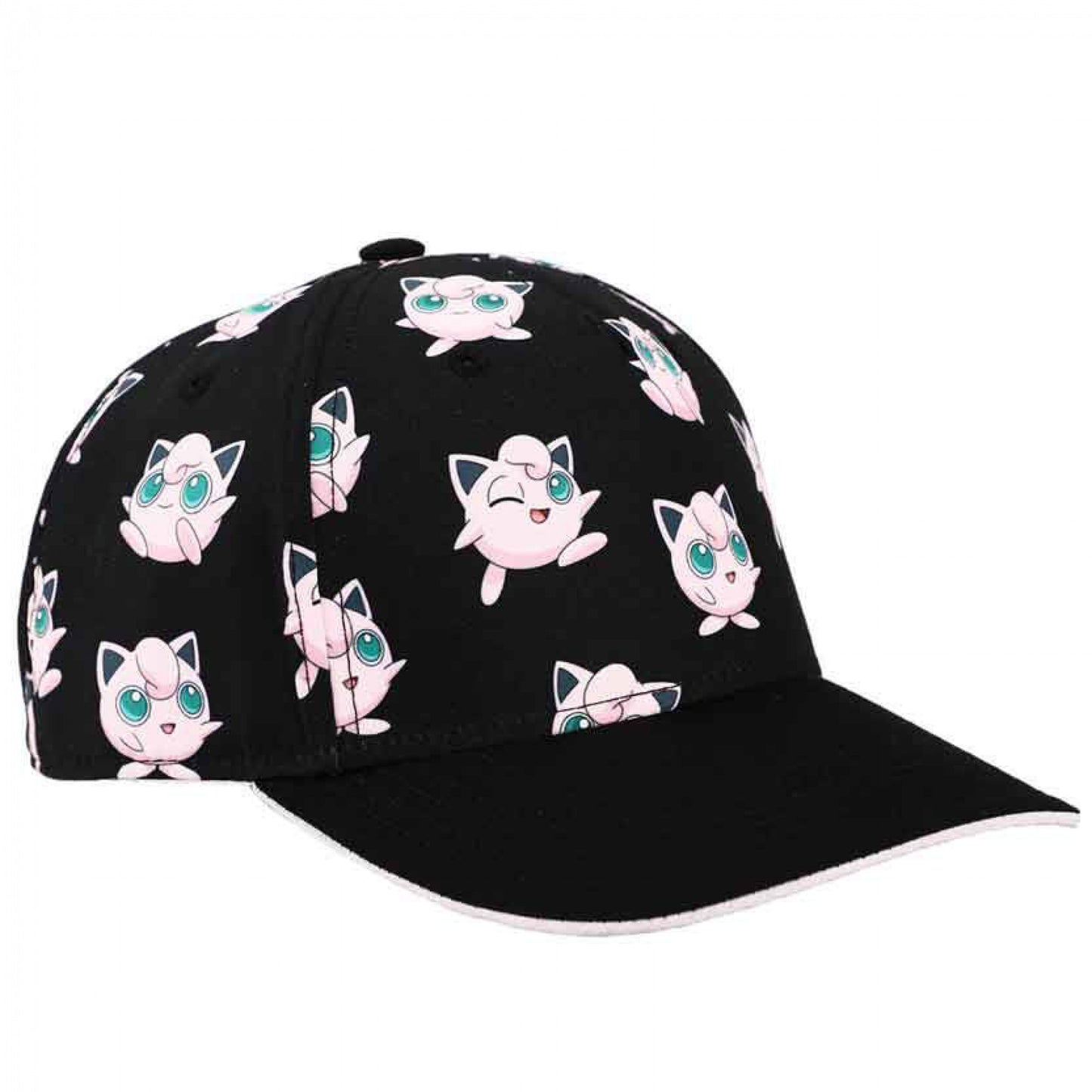 title:Pokemon Jigglypuff Poses & Faces Youth Pre-Curved Snapback Hat;color:Black