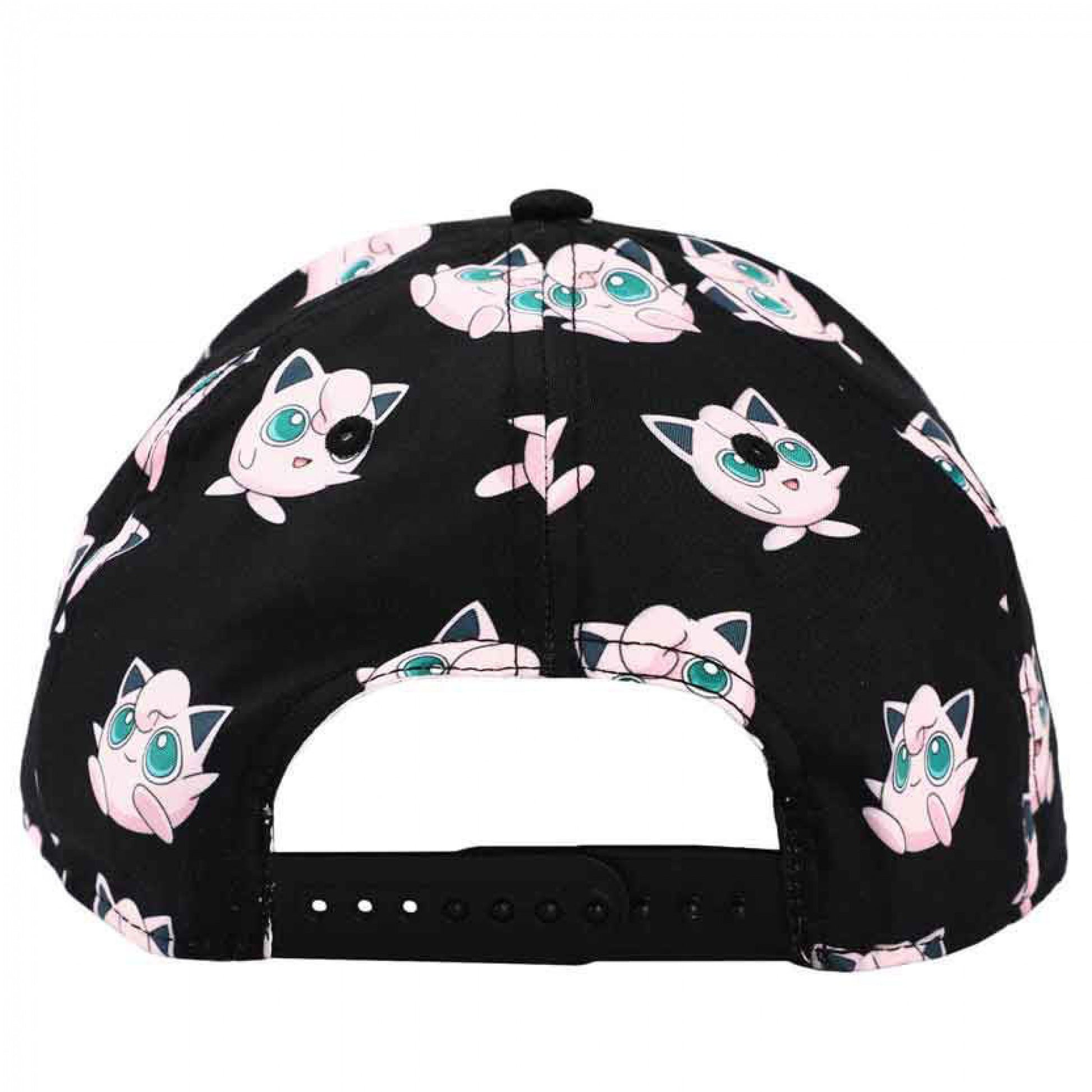 title:Pokemon Jigglypuff Poses & Faces Youth Pre-Curved Snapback Hat;color:Black