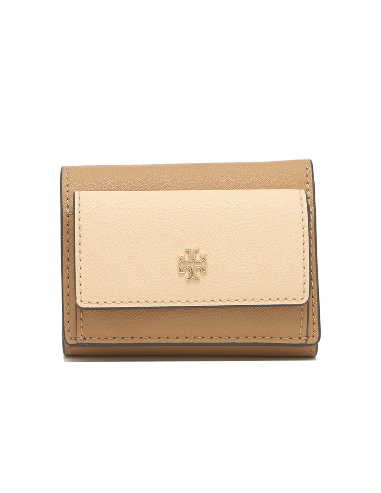 title:Tory Burch Cardamom / Natural / New Ivory Emerson Colorblock Micro Wallet;color:Cardamom / Natural / New Ivory