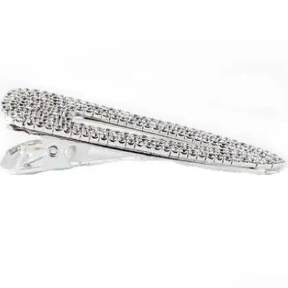 title:Silver Large Rhinestone Clip;color:Silver