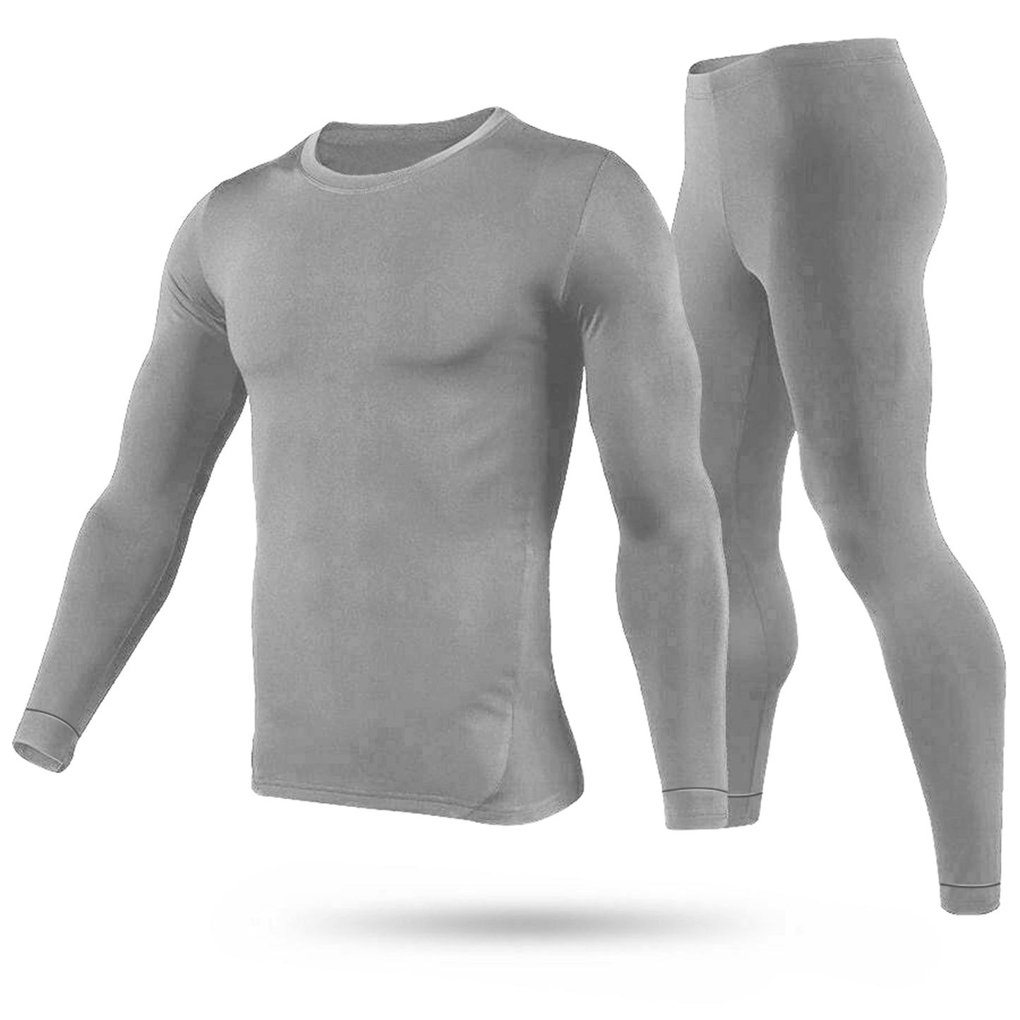 title:Men Thermal Underwear Set Long Johns Pants Long Sleeve Soft Underwear Kit Top Bottom Winter Sports Suits;color:Gray