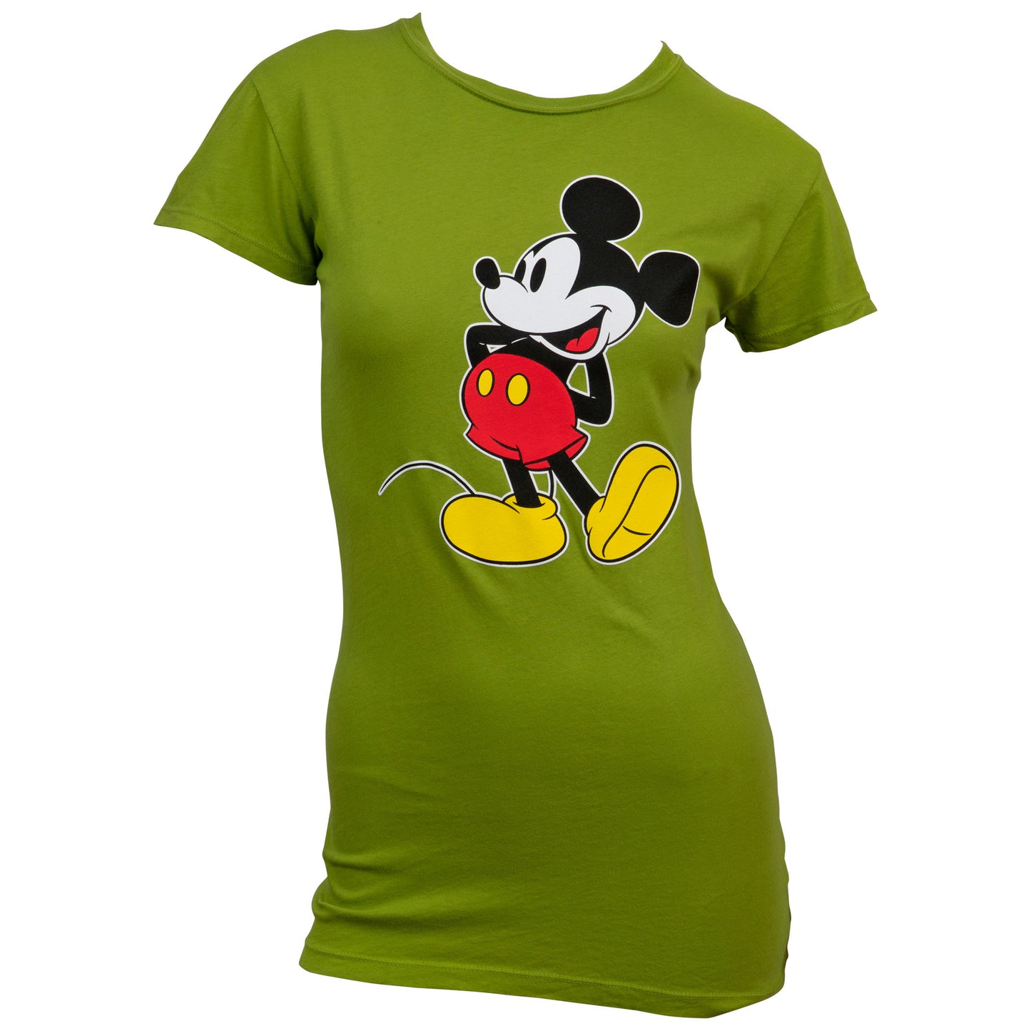 title:Disney Classics Mickey Mouse Pose Knit Top Juniors T-Shirt;color:Green