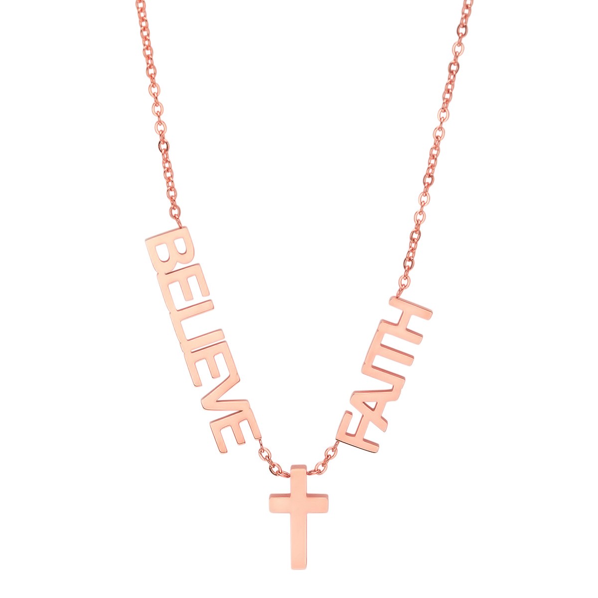 Faith, Believe & Cross Necklace