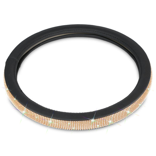 title:Bling Steering Wheel Cover For Women Girl Leather Diamond Rhinestone Car SUV Steer Protector Universal Fit 15in Steer Wheel;color:not applicable