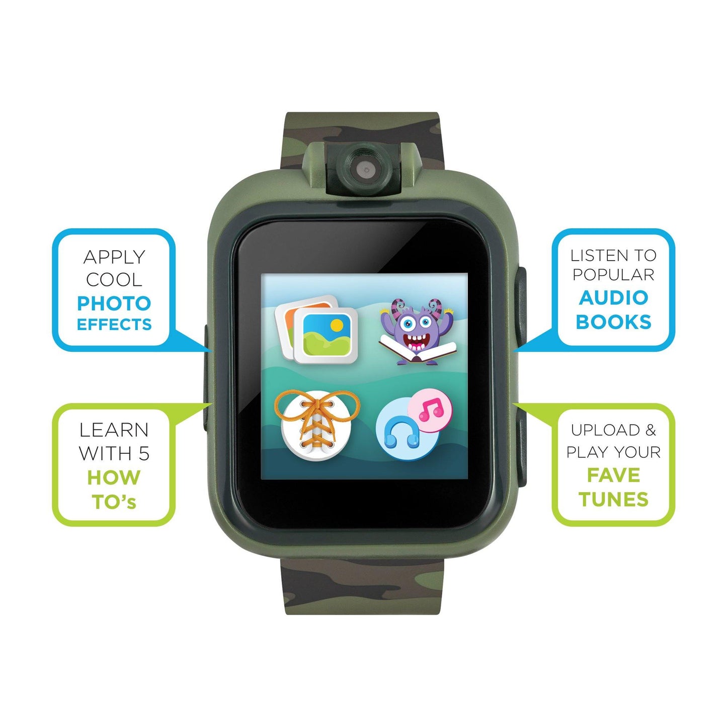 PlayZoom 2 Kids Smartwatch: Olive Camouflage Print affordable smart watch