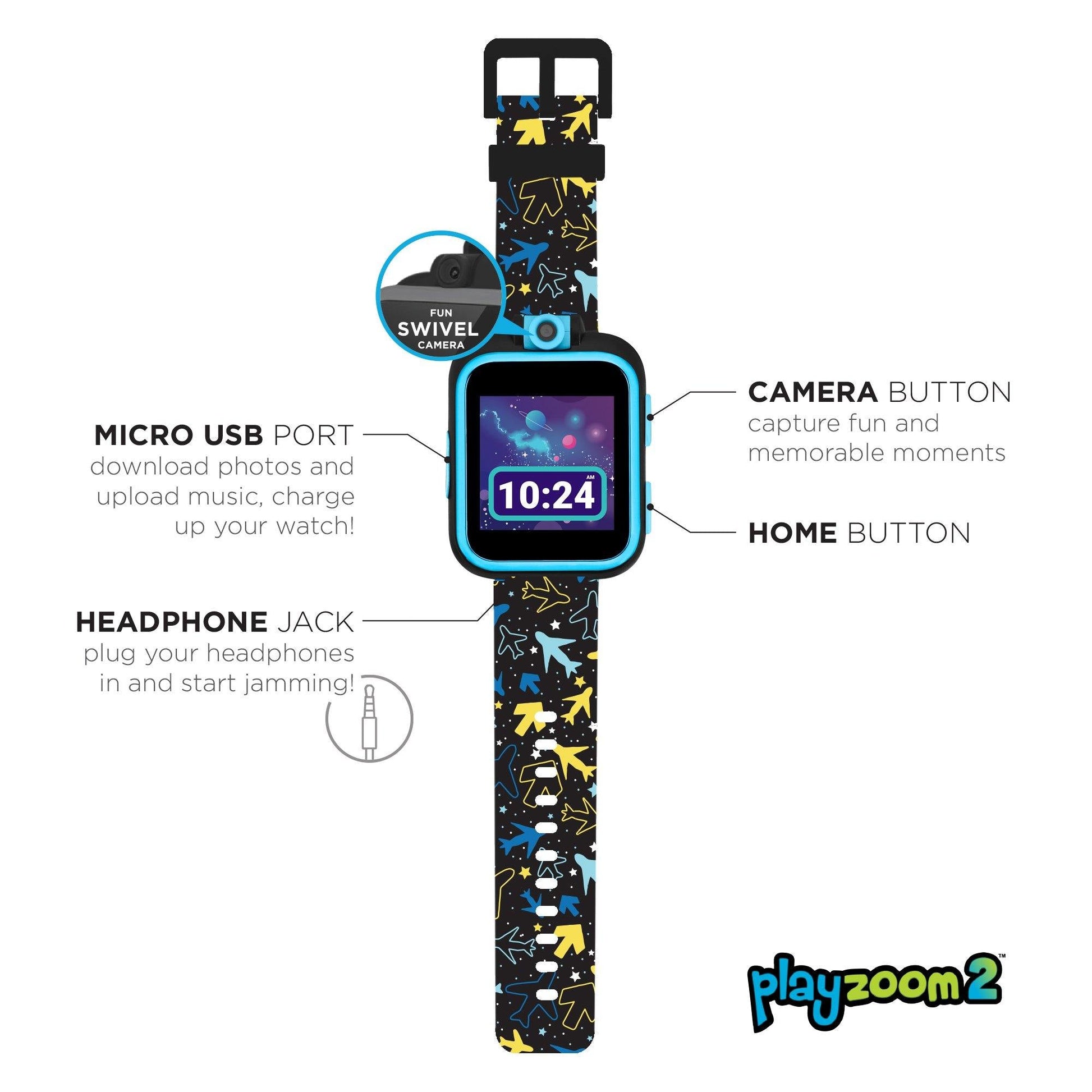 PlayZoom 2 Kids Smartwatch: Airplane & Star Print affordable smart watch