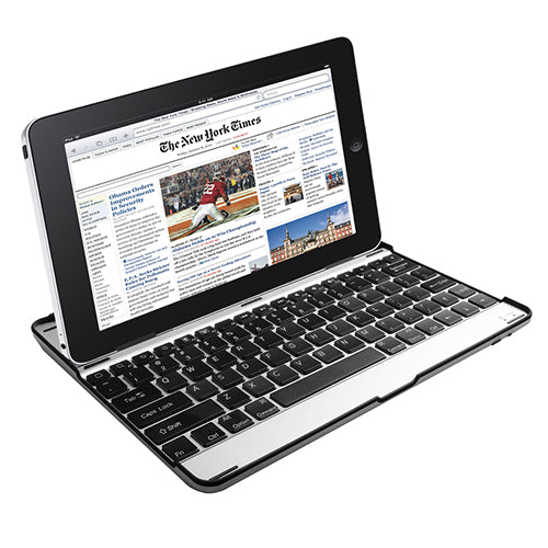 title:Fresh Fab Finds Aluminum alloy cover, Silver and black, Wireless keyboard,;color:Black