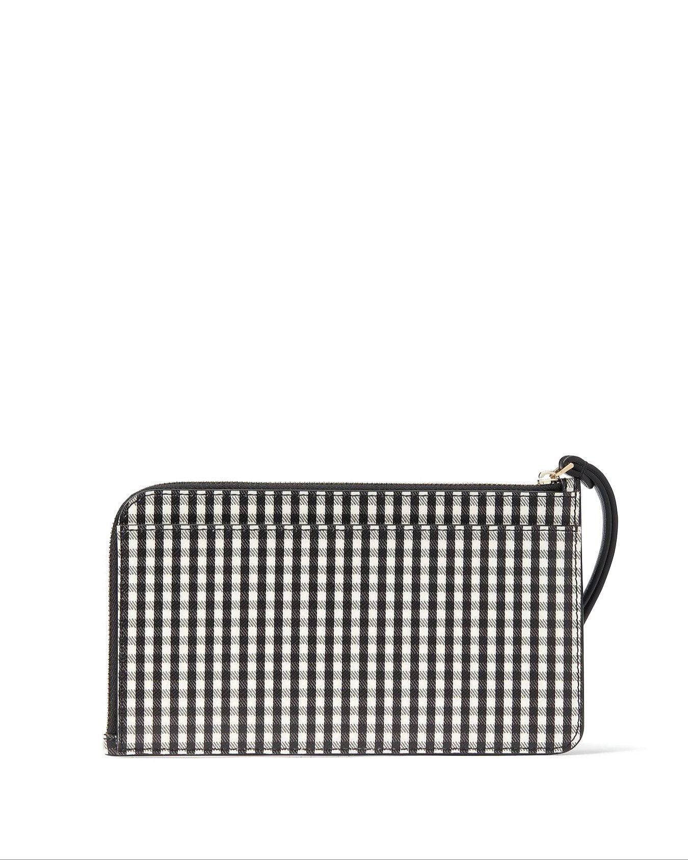 Kate Spade Lucy Jazzy Gingham Printed Medium L-zip Wristlet