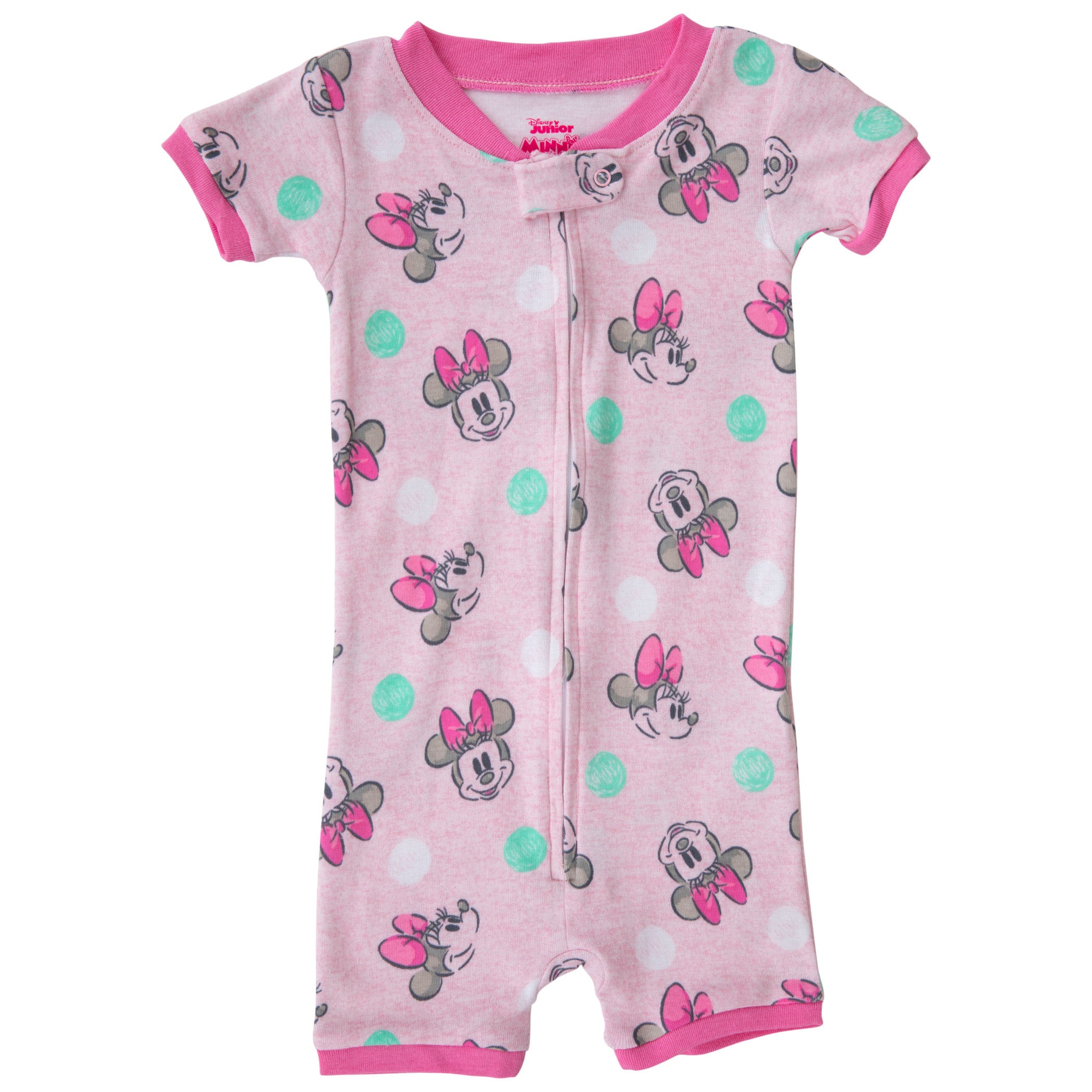 title:Disney Classic Minnie Mouse Short Sleeve Onesie Romper;color:Pink