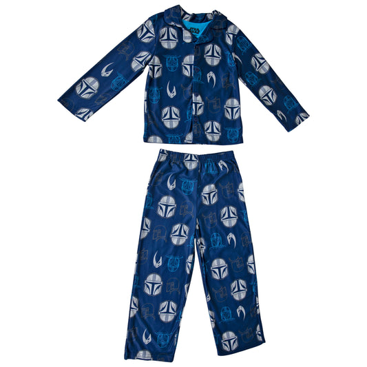 title:Star Wars The Mandalorian Helmet All Over Pajama Set;color:Blue