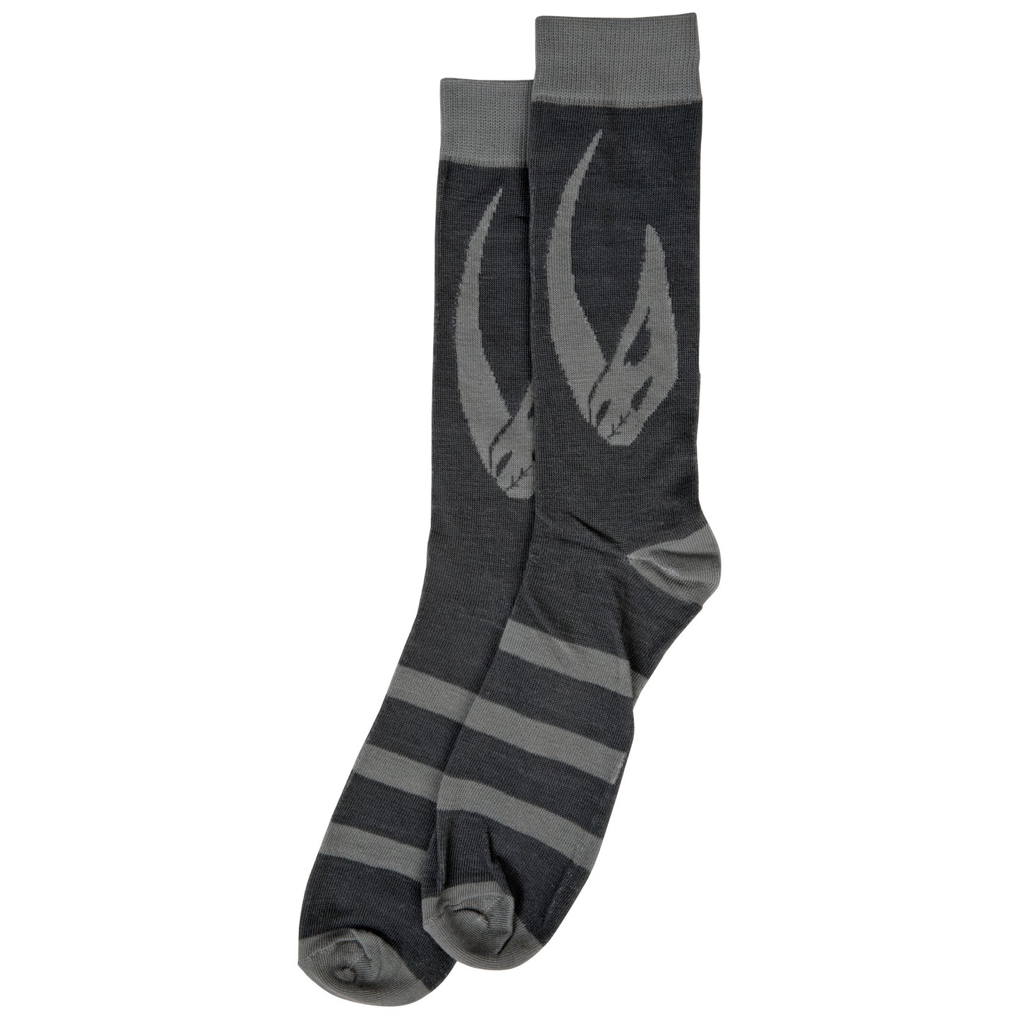 title:Star Wars The Mandalorian Mudhorn Crest Crew Socks;color:Grey