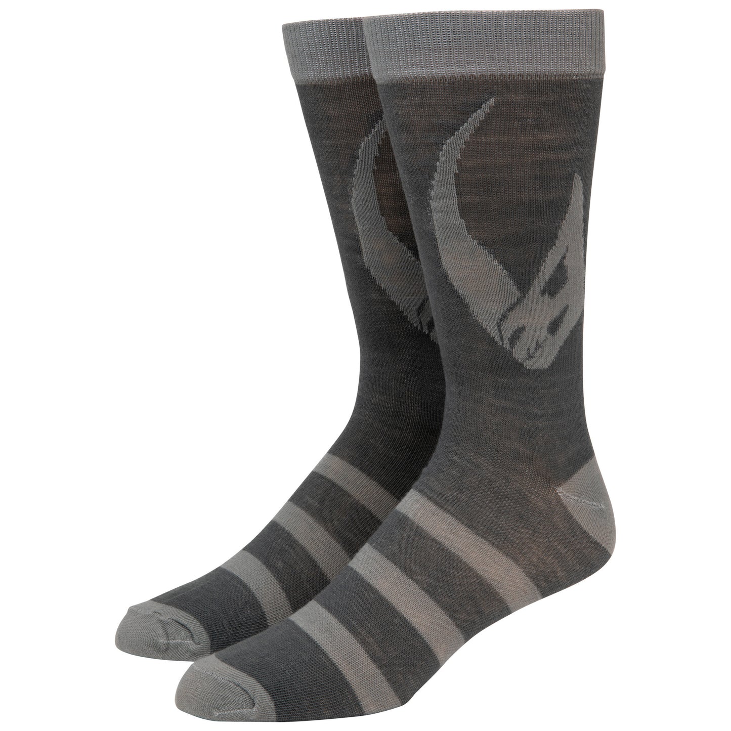 title:Star Wars The Mandalorian Mudhorn Crest Crew Socks;color:Grey