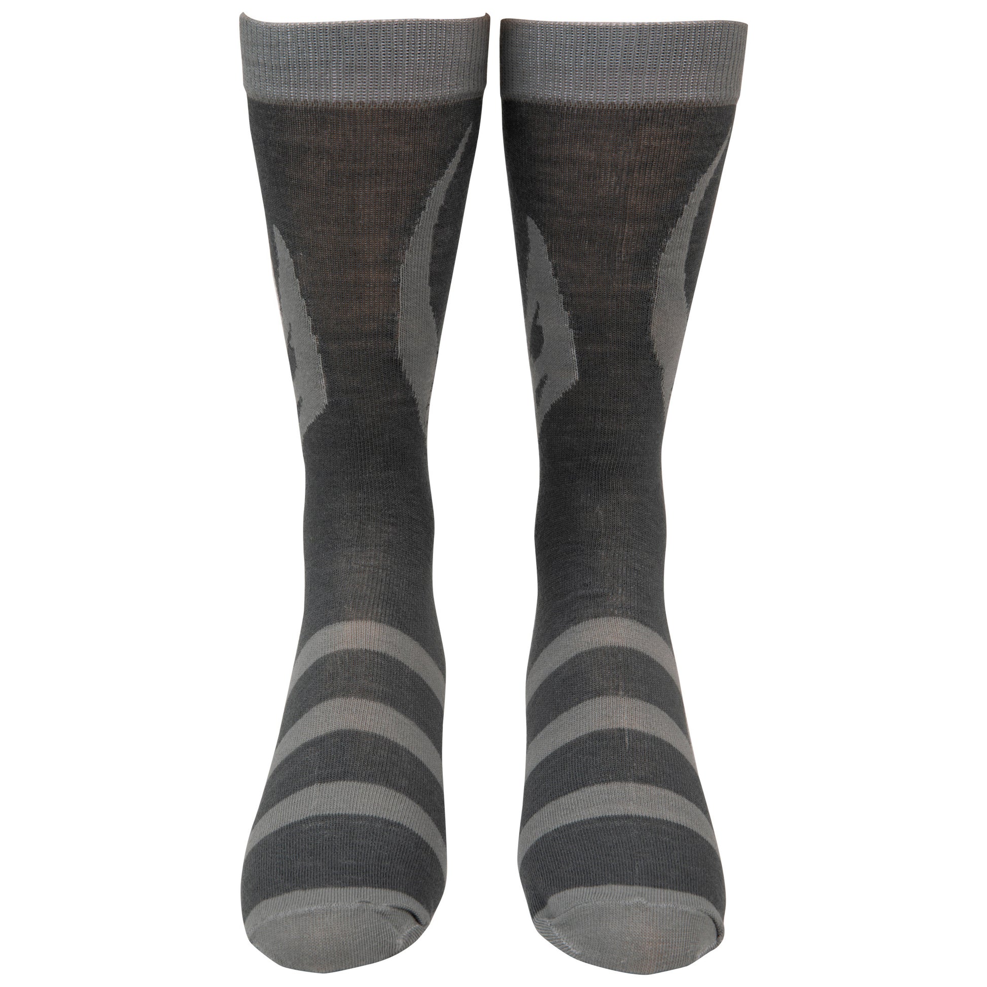 title:Star Wars The Mandalorian Mudhorn Crest Crew Socks;color:Grey