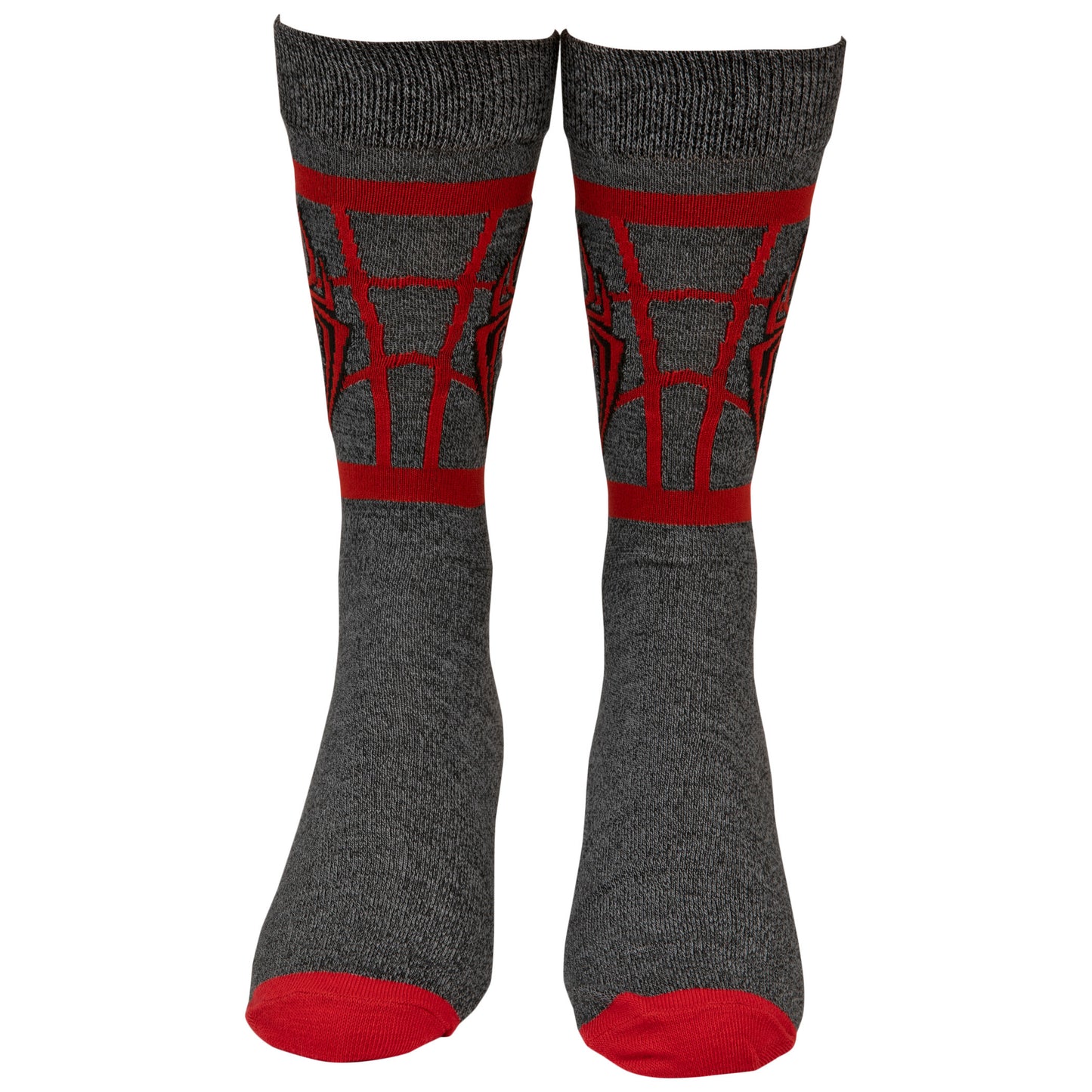 title:Ultimate Spider-Man Miles Morales Costume Symbol Crew Socks;color:Black