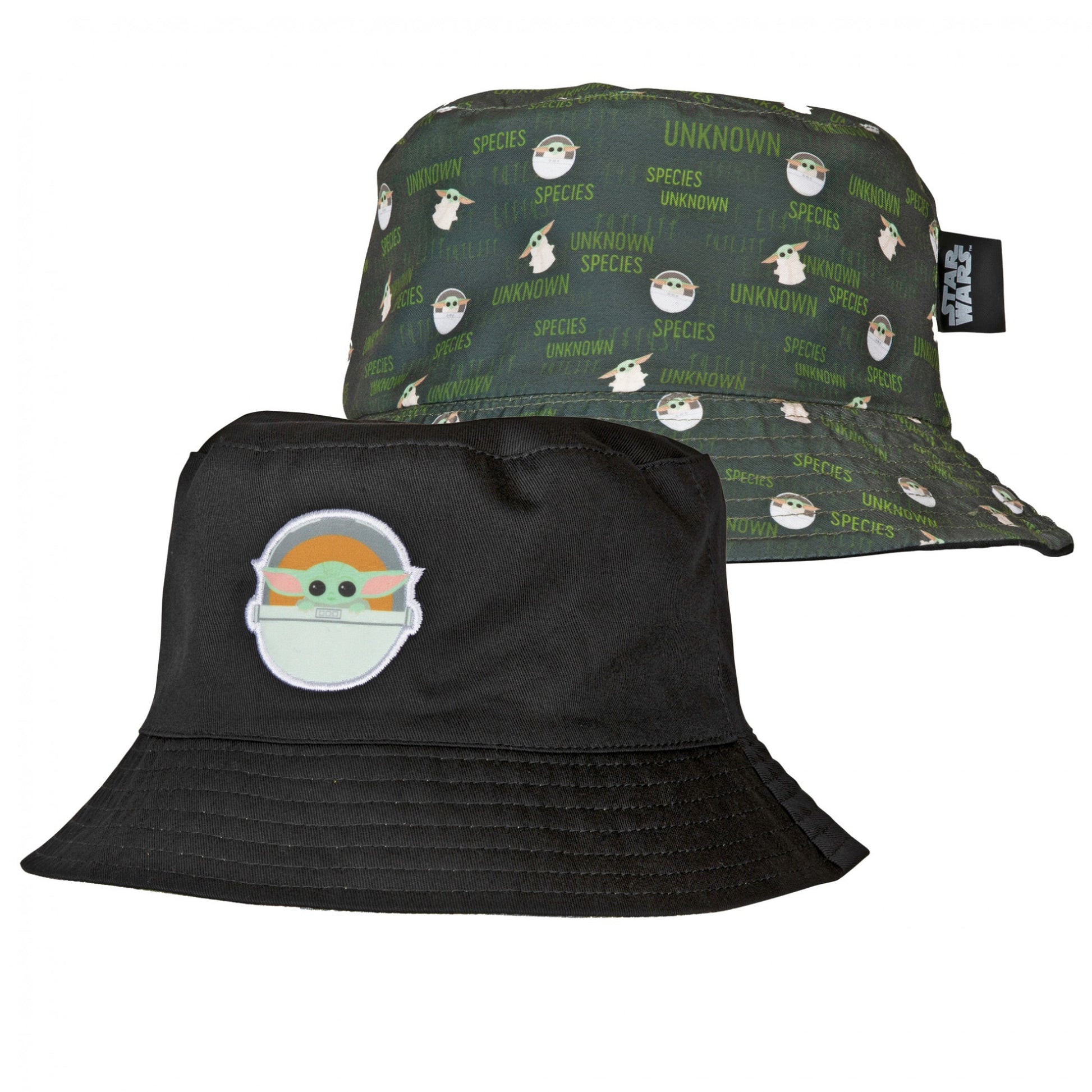 title:Star Wars The Mandalorian The Child Grogu Reversible Bucket Hat;color:Green