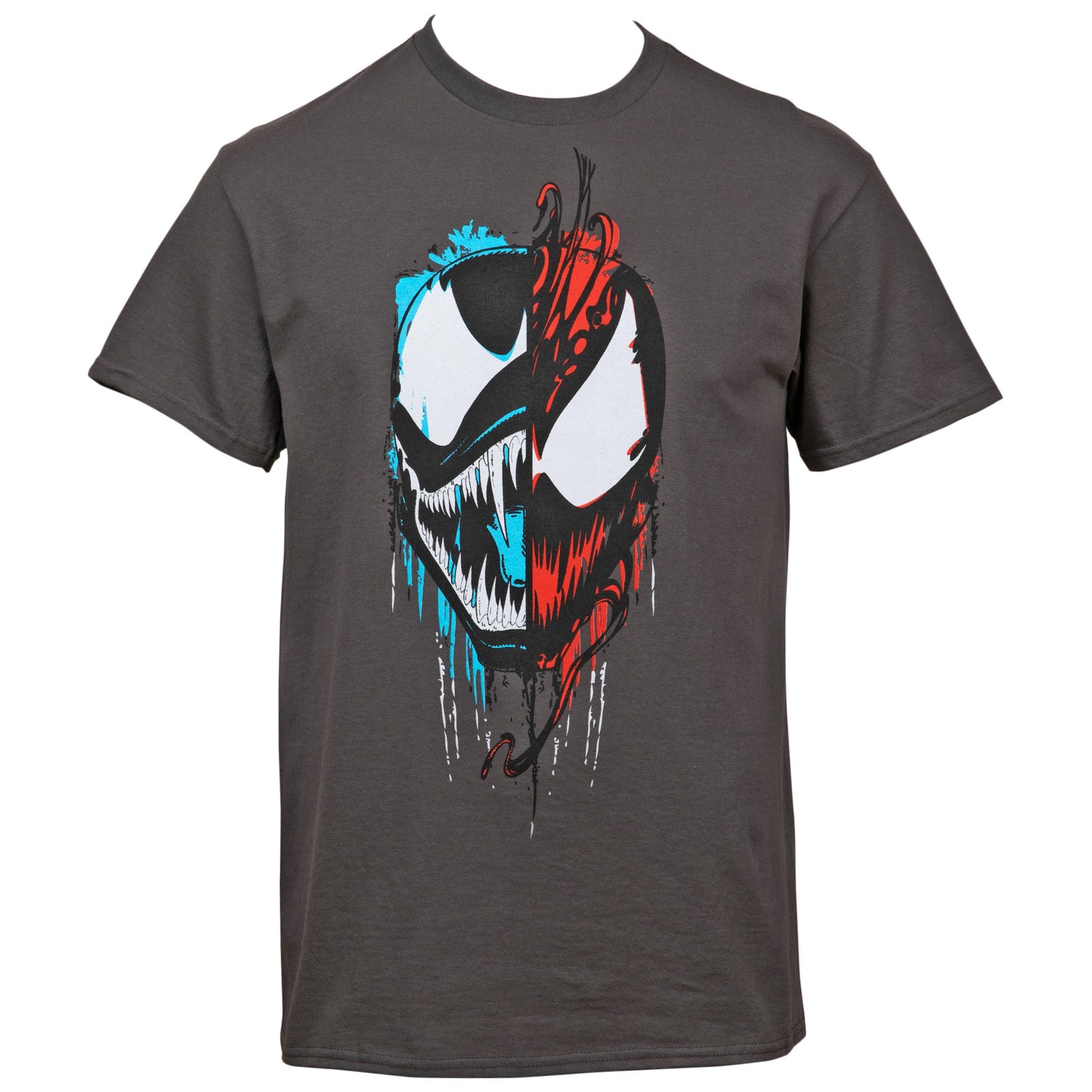 title:Marvel Comics Venom and Carnage Split Face T-Shirt;color:Grey