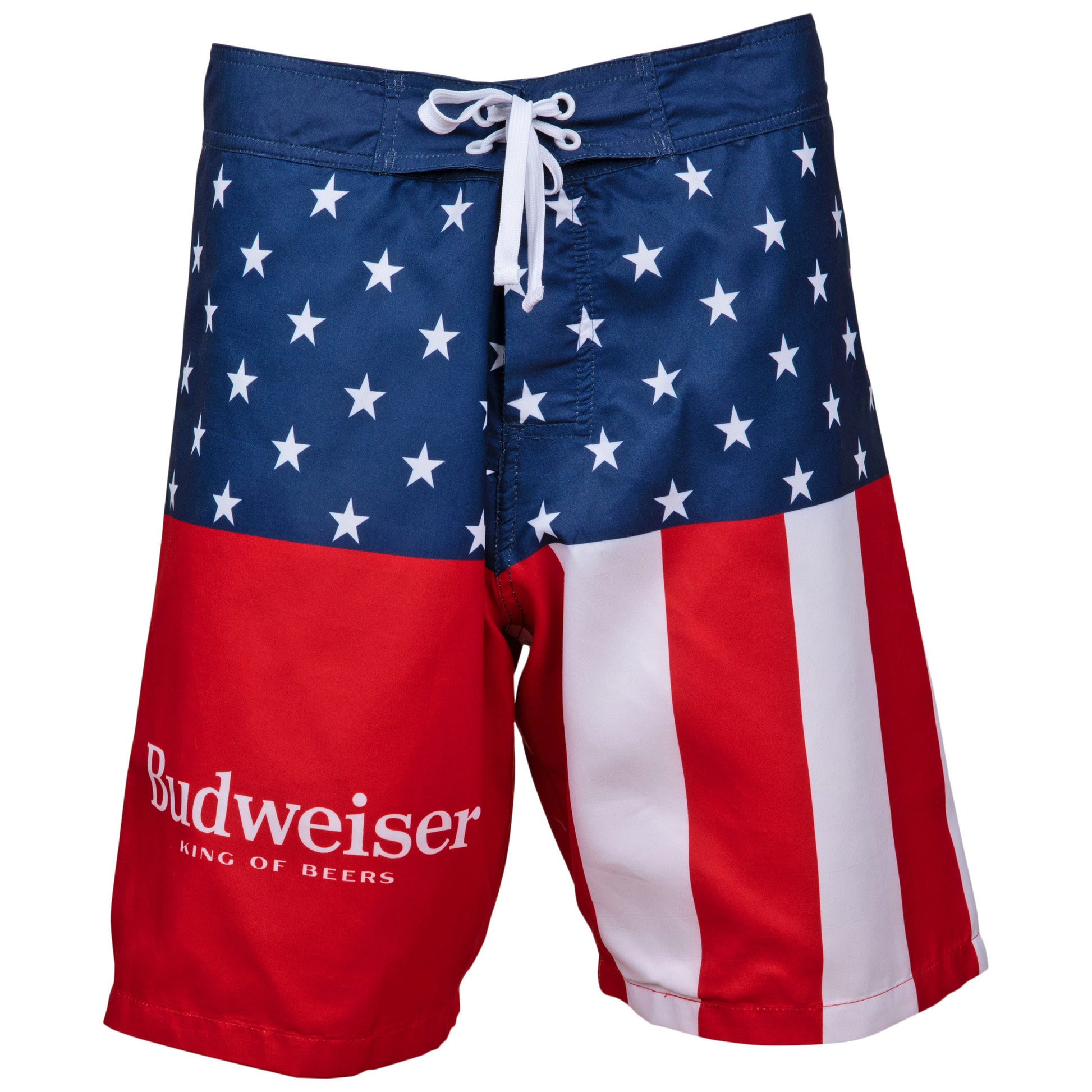 title:Budweiser King of Beers Stars and Stripes Men's Swim Trunks Board Shorts;color:Multi-Color