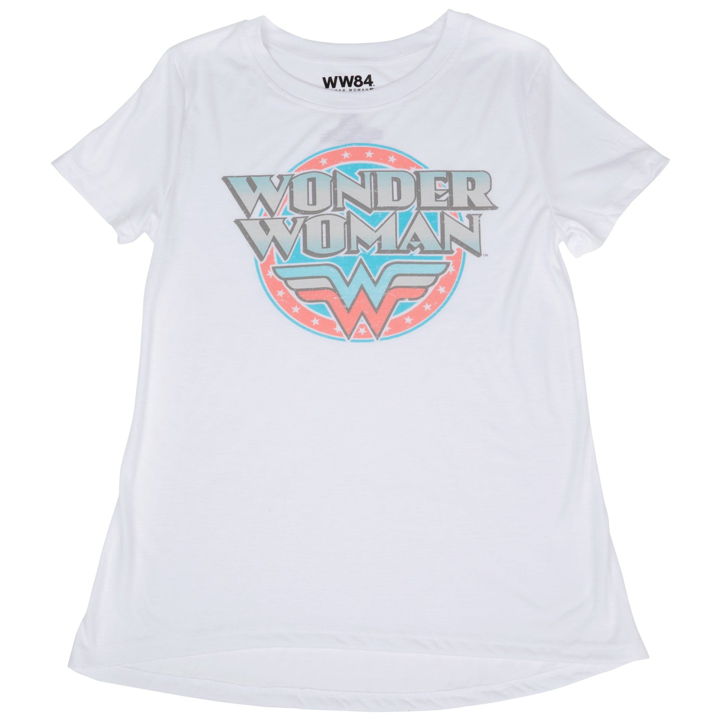 title:Wonder Woman Classic Circle Logo Women's T-Shirt;color:White