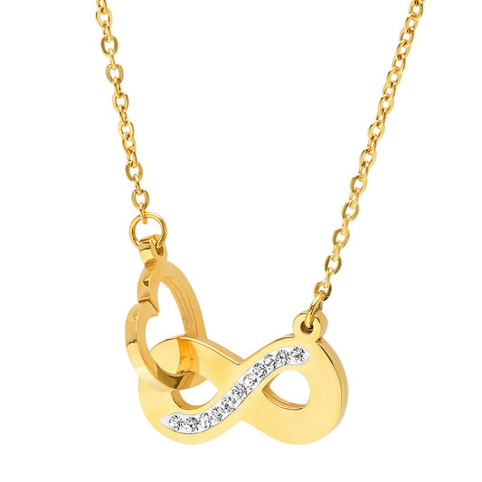 Infinity &Heart Interlocking Necklace Adorned With Swarovski Crystals