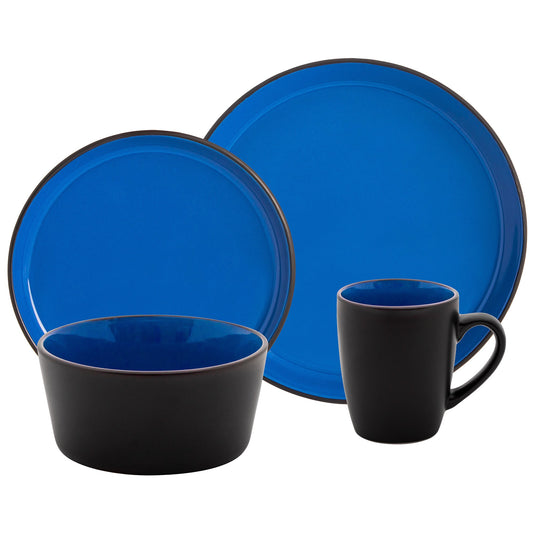 title:Safdie & Co. Luxury Premium Dinnerset 16 Piece Set Saphire Blue;color:Blue