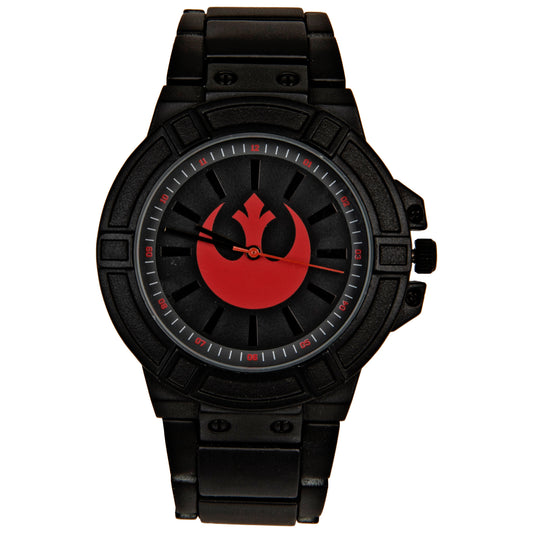 title:Star Wars Rebel Hope Symbol Watch Face with Black Metal Band;color:Black