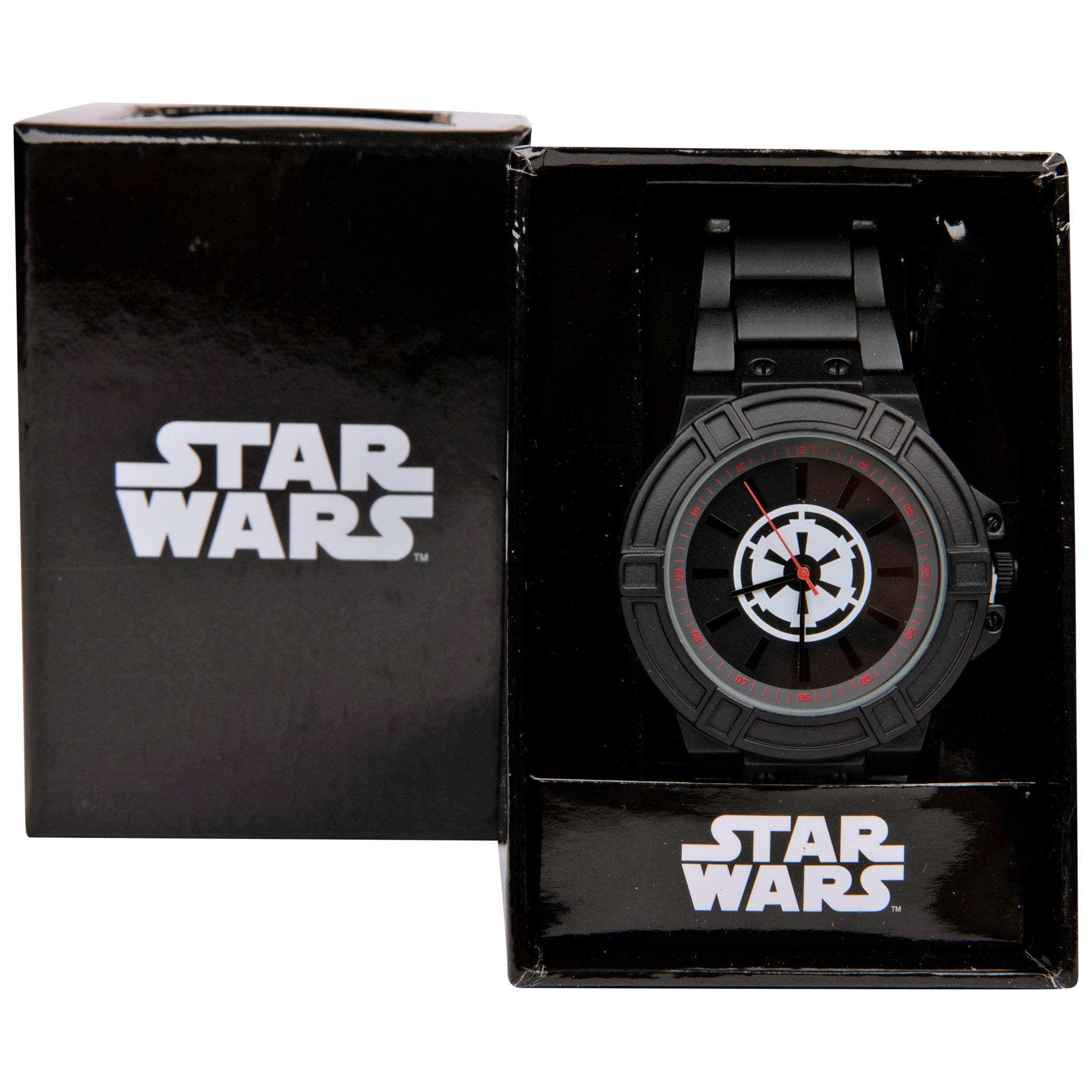 title:Star Wars Empire Symbol Watch Face with Black Metal Band;color:Black