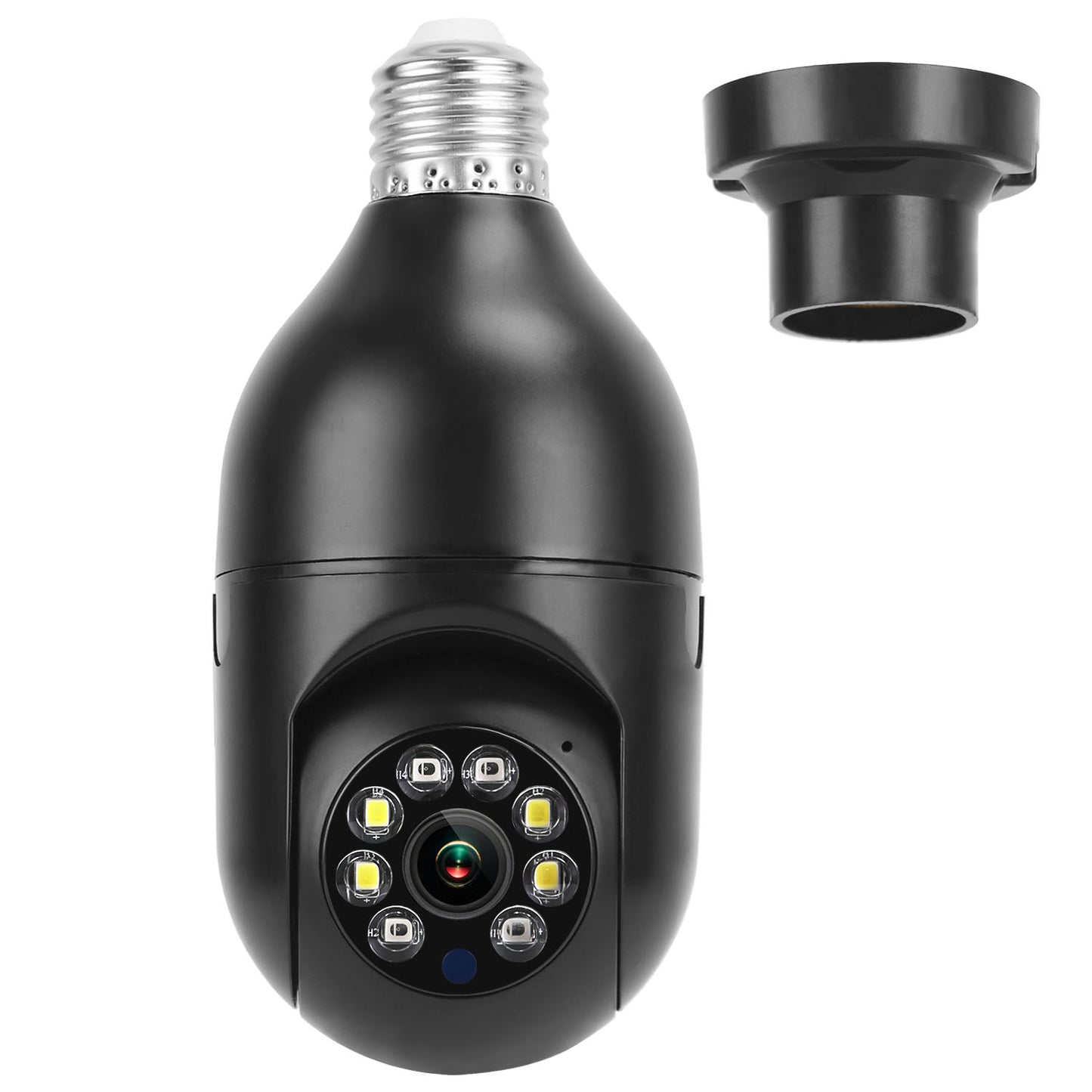 title:E27 WiFi Bulb Camera 1080P FHD WiFi IP Pan Tilt Security Surveillance Camera with Two-Way Audio Night Vision Motion Detection Function APP Control- Electronics;color:Black