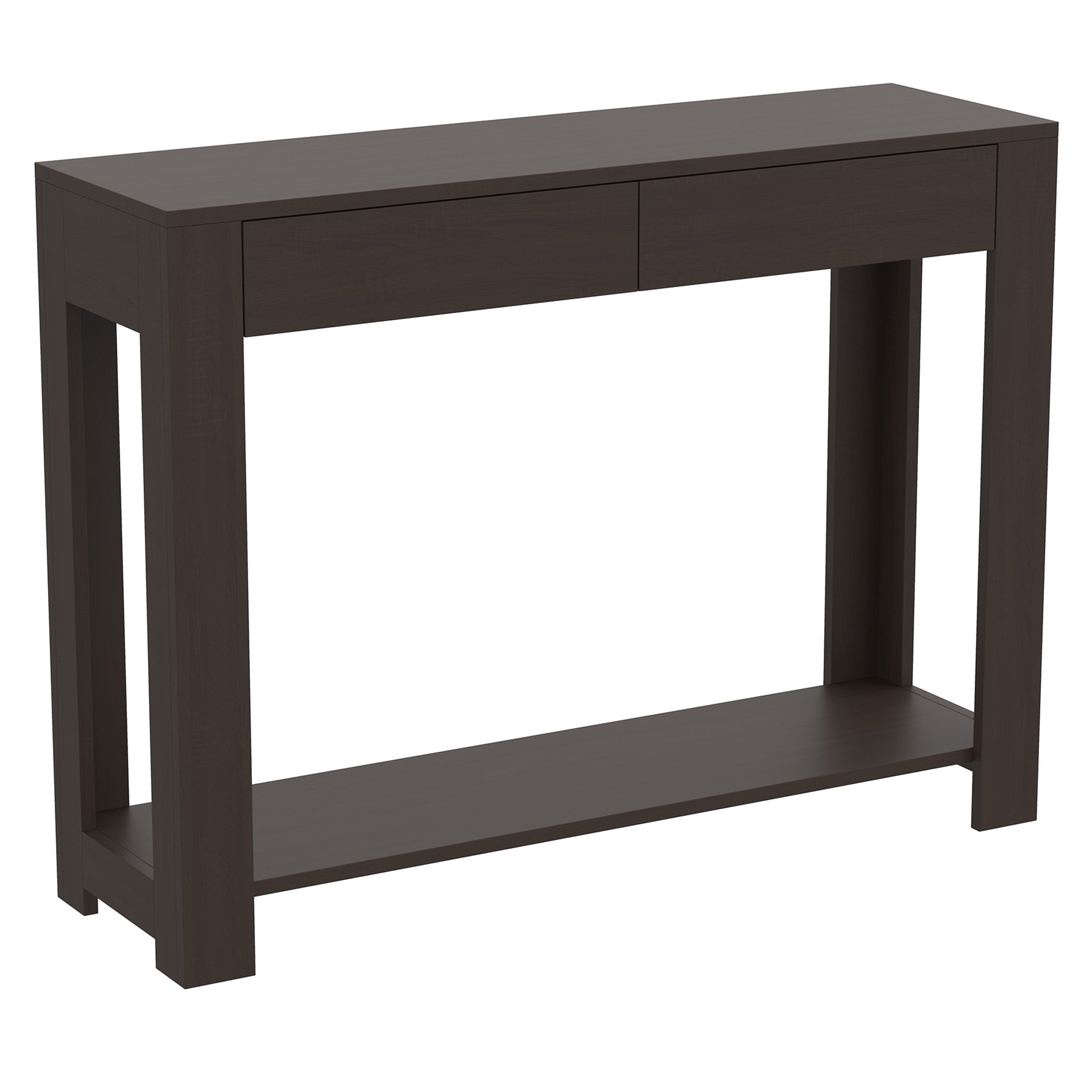 title:Safdie & Co. Console Table 40L Cappuccino 2 Drawers 1 Shelf;color:Cappuccino