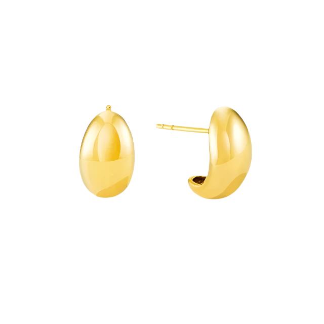 title:Mini Dome Huggie Earrings;color:Gold