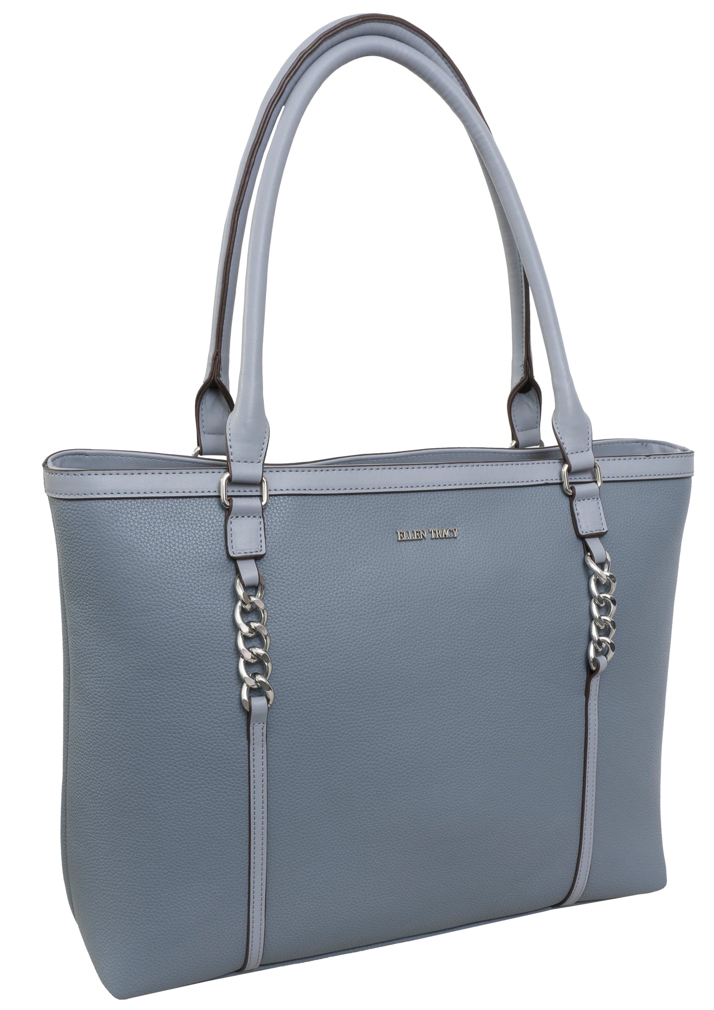 Ellen Tracy Double Handle Tote with Chunky Chain Detail