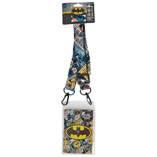 title:Batman Lanyard with Collectible Sticker;color:Black