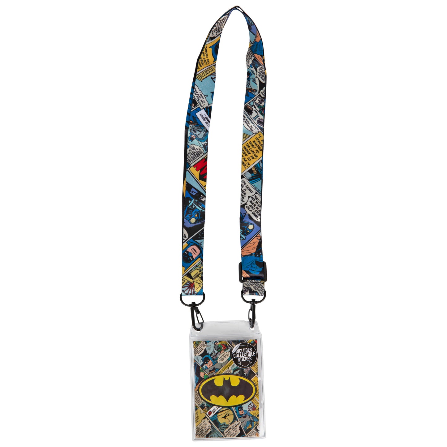 title:Batman Lanyard with Collectible Sticker;color:Black