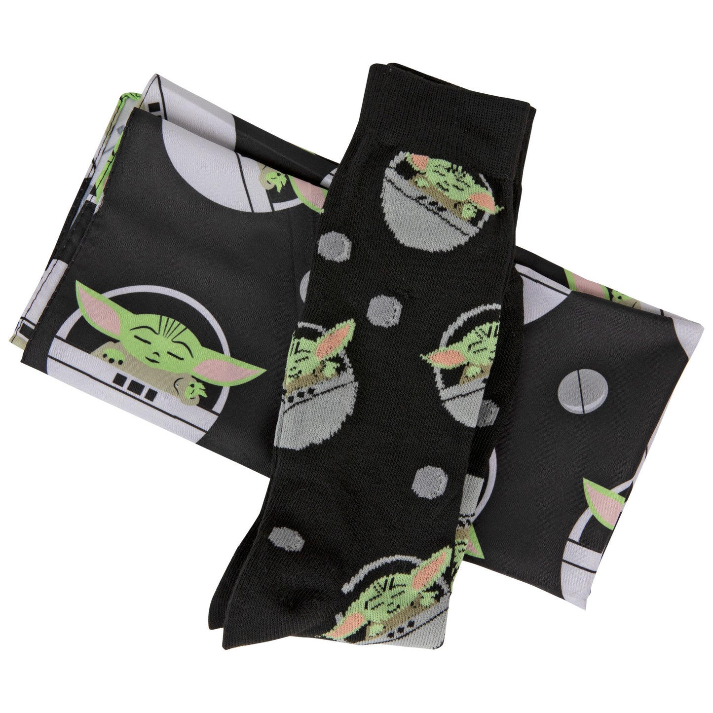 title:Star Wars The Child Grogu Carrier Crew Sock and Face Mask Combo;color:Black