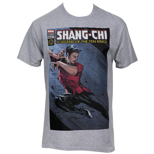 title:Marvel Shang-Chi and The Legend of the Ten Rings Comic Cover T-Shirt;color:Grey