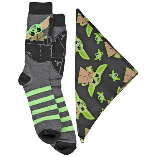 title:Star Wars The Child Grogu Crew Sock and Face Mask Combo;color:Black