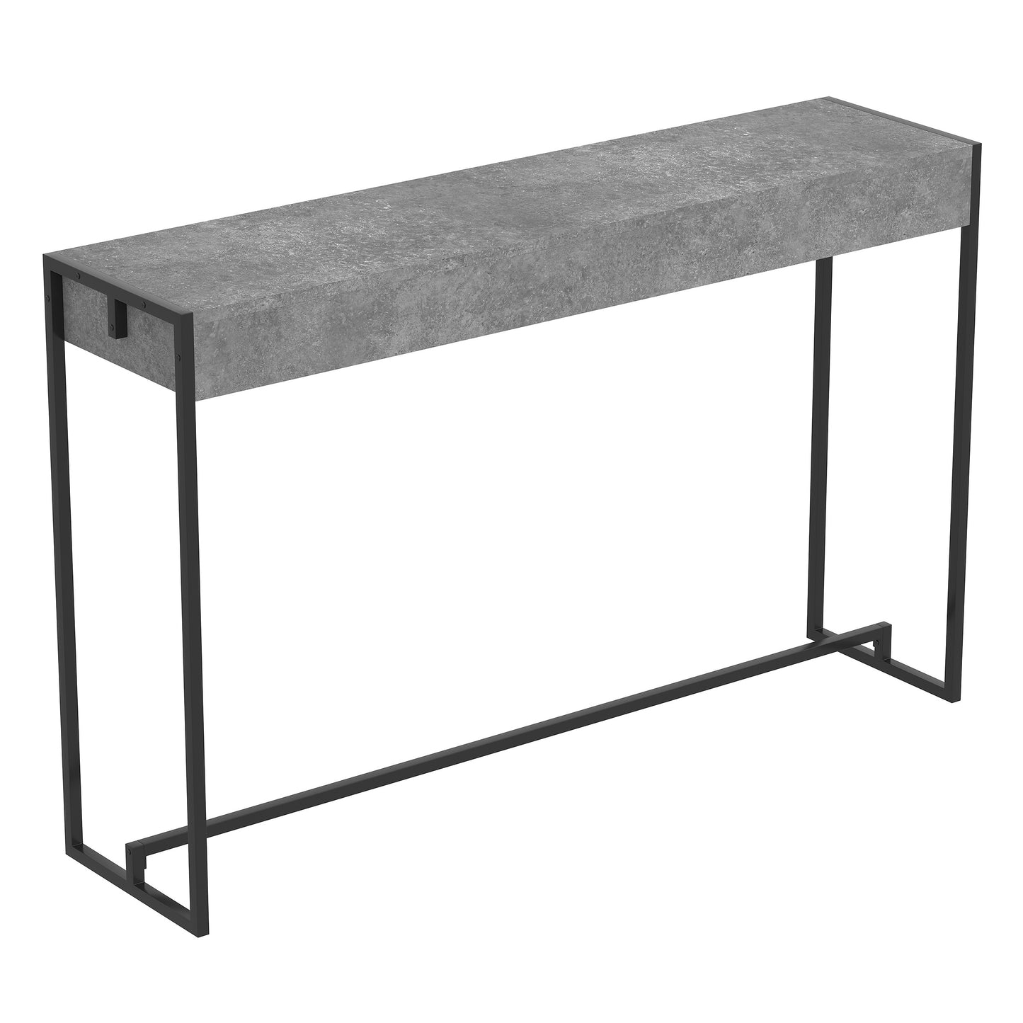 Safdie & Co. Console Table 47" Dark Cement Black Metal, Entryway or Sofa Table for Living Room