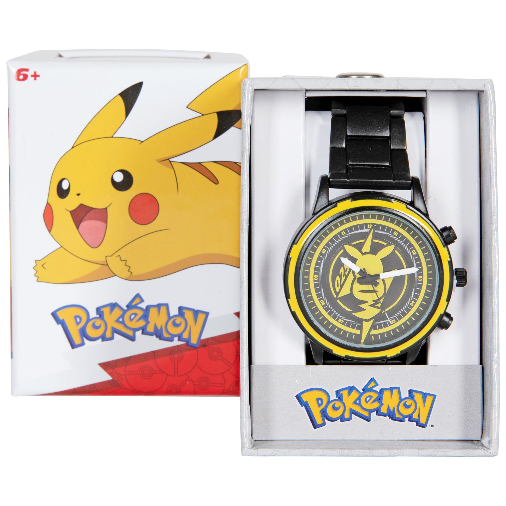 title:Nintendo Pokémon Electric Type Pikachu Watch with Metal Band;color:Black