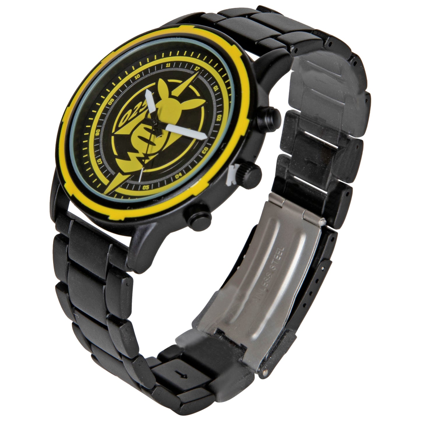 title:Nintendo Pokémon Electric Type Pikachu Watch with Metal Band;color:Black