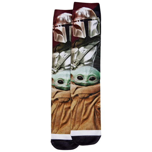 title:Star Wars The Mandalorian and The Child Grogu Sublimated Crew Socks;color:Black