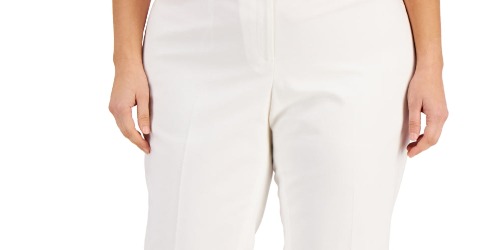 Anne Klein Women's Bowie Tab Waist Pants White