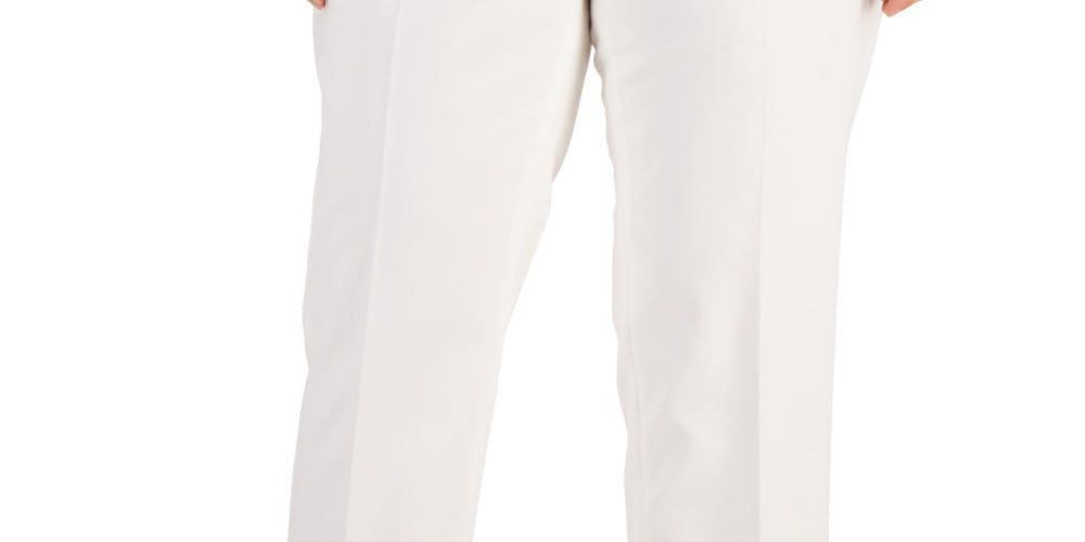 Anne Klein Women's Bowie Tab Waist Pants White