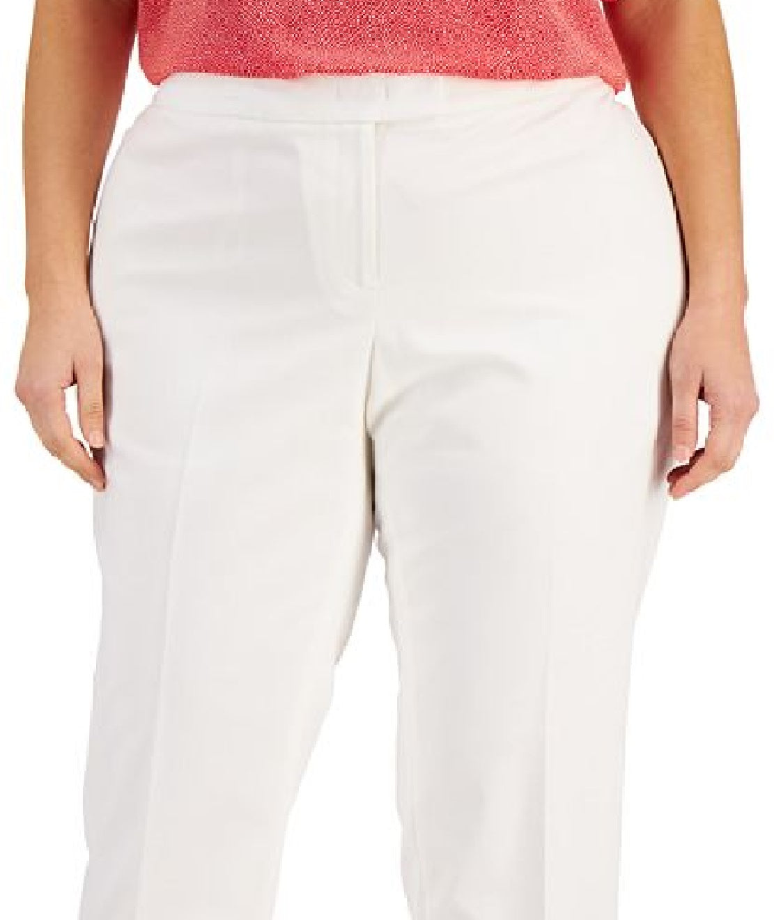 Anne Klein Women's Bowie Tab Waist Pants White